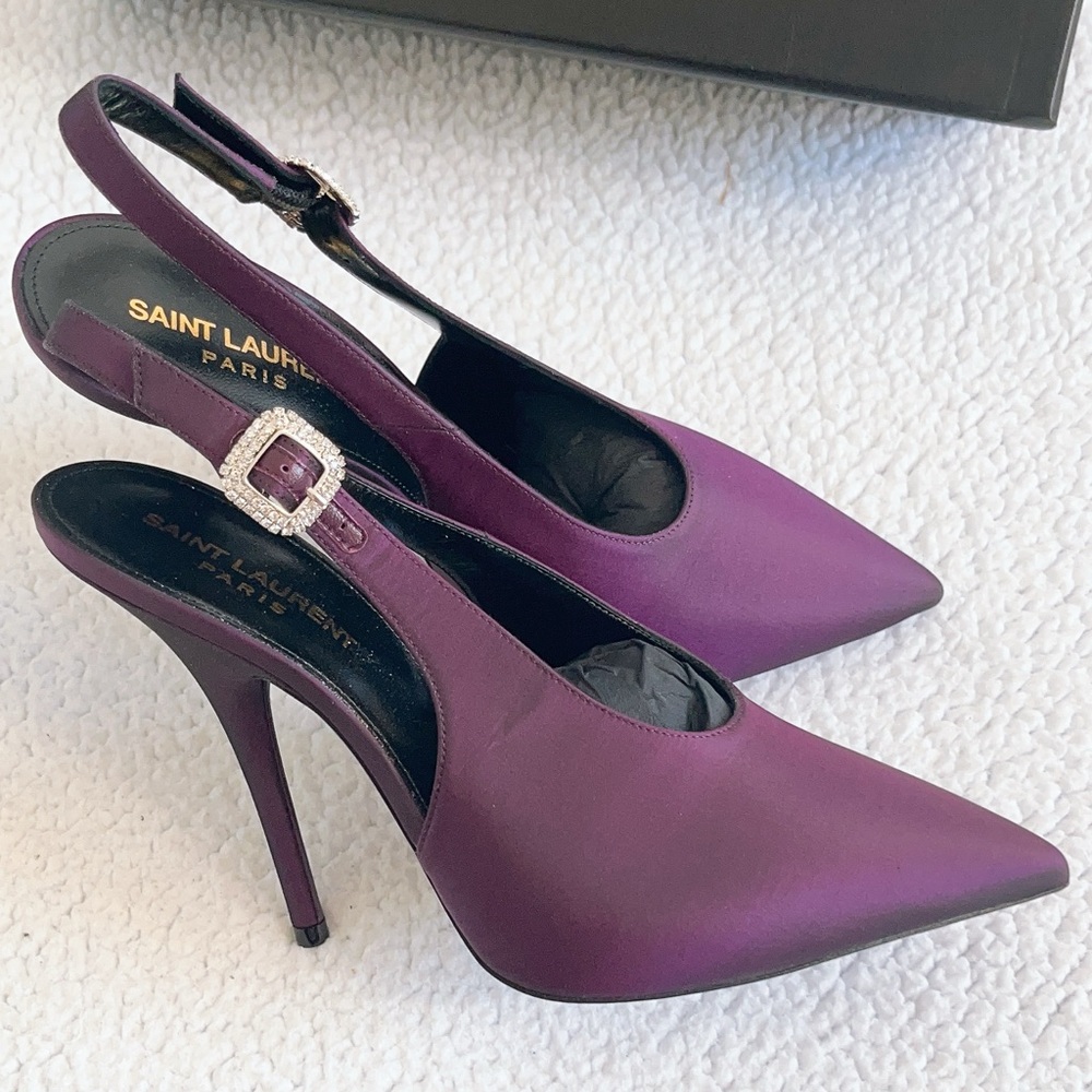 SAINT LAURENT Yasmeen 115 Slingback Pumps - Picture 4 of 16